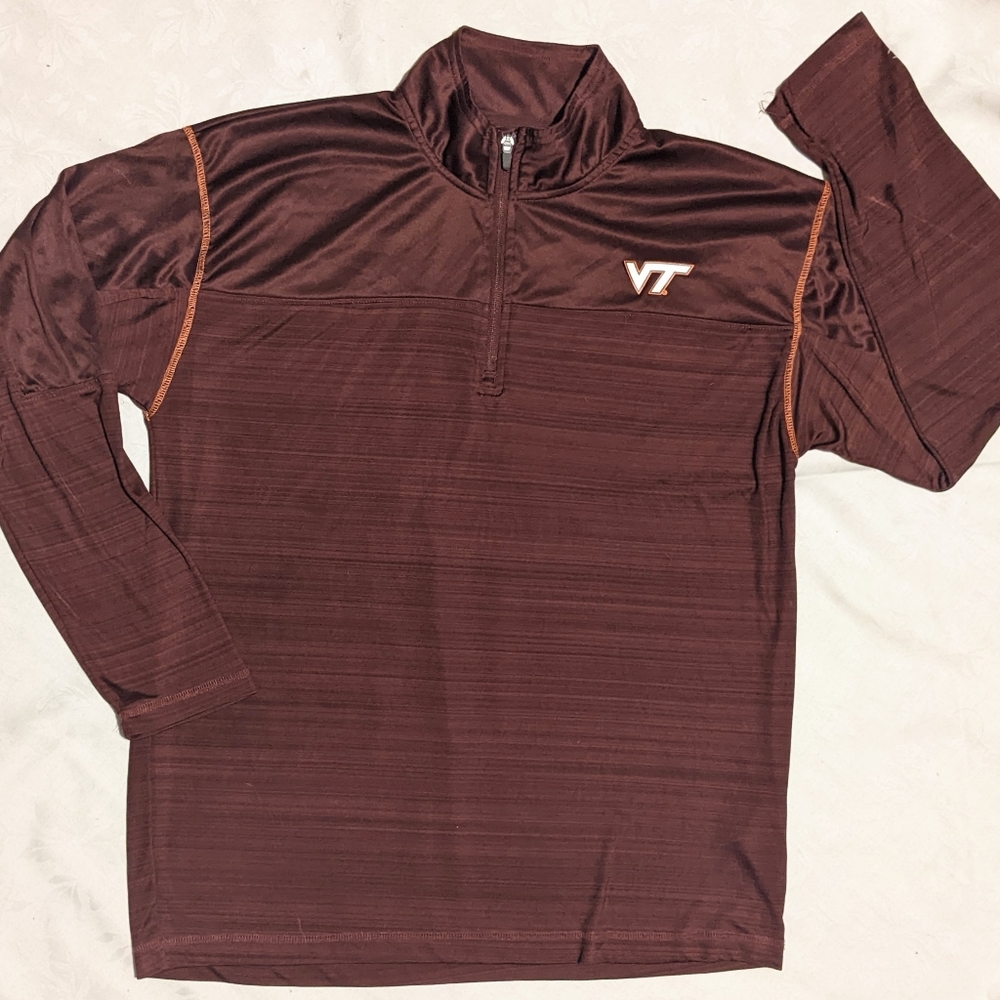 Champion Virginia Tech Light Weight 1/4 Zip Logo Pullover Jacket Shirt XL